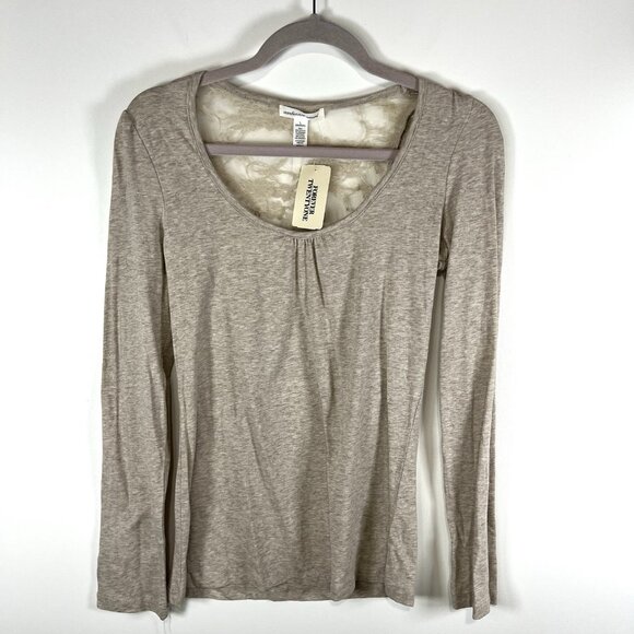 Forever 21 Lace Back Top Tan Women’s Size Large‎ NWT Long Sleeve Casual - Picture 1 of 8